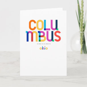 Carte Columbus Ohio Mid Century, Pop Art,