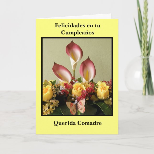 Carte Comadre de querida de cumpleaños d'en TU de (Devant)