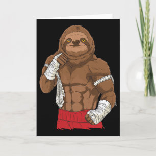 Carte Combattante de kickboxing Muay Thai paresseuse