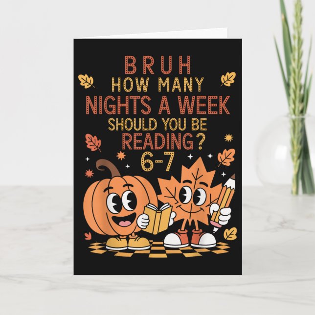 Carte Combien de Soirs Par Semaine Devriez-Vous Lire 67  (Devant)