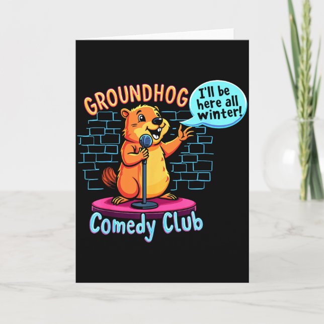 Carte Comédie de la journée de la marmotte Stand-up Mété (Devant)