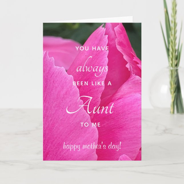 Carte Comme la fête des mères d'une tante Pink Peony (Devant)