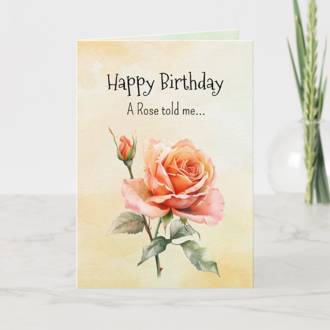 Carte Comme un Rose Votre esprit Personnalités d'anniver (Devant)
