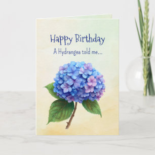 Carte Comme une Hydrangea Vos Personnalités d'anniversai