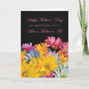 Carte Comme une mère à moi, marguerites de Gerbera du