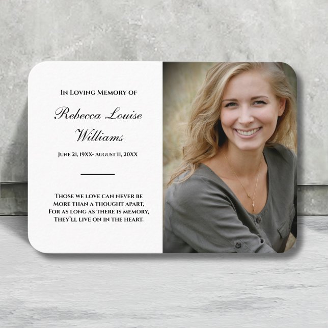 Carte commémorative avec photo Funérailles noir et (Créateur téléchargé)