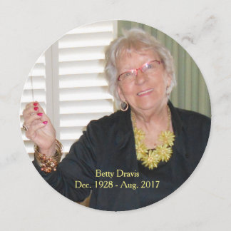 Carte commémorative, Avis de décès, Funérailles