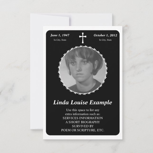 carte commémorative : croix élégante (Devant)