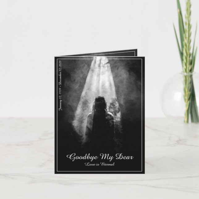 Carte commémorative dans la lumière - au revoir ma (Devant)