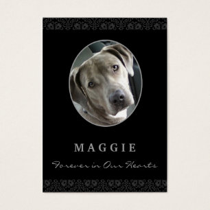 Carte commémorative de chien - cadre noir d'ovale