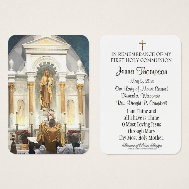 Carte commémorative de la première communion sacré (Devant & derrière)