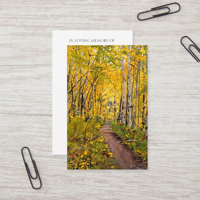 Carte commémorative de prière (Devant/Arrière en situation)