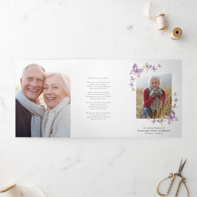 Carte commémorative In Loving Memory Photo Memorie (Extérieur)