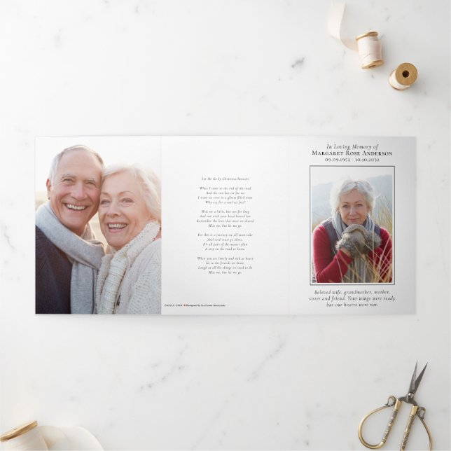 Carte commémorative In Loving Memory Photo Memorie (Extérieur)