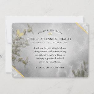 Carte commémorative Merci Sympathy Watercolor