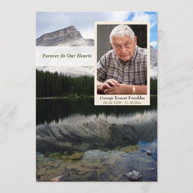 Carte commémorative Mountain Lake Scene avec photo (Devant)