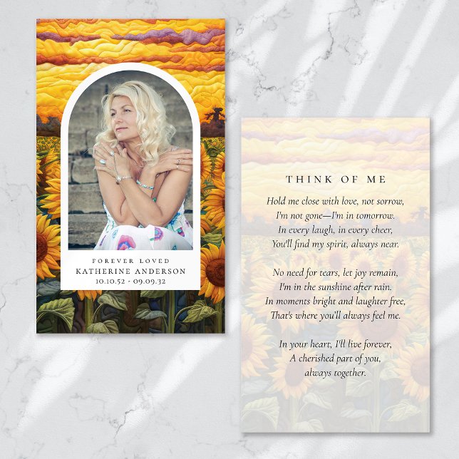 Carte commémorative pour les tournesols dorés (Créateur téléchargé)