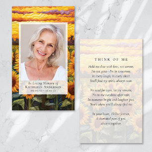 Carte commémorative pour les tournesols dorés