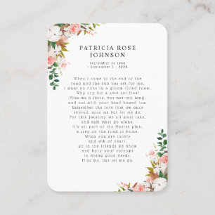 Carte commémorative rose photo Sympathy Funeral