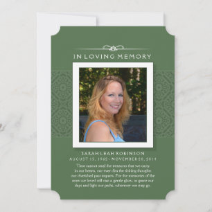 Carte commémorative - Vert élégant - Poème de la v