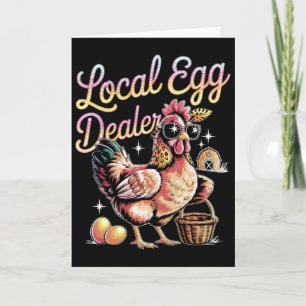 Carte Commerçant d'oeufs local rétro drôle de Pâques pou