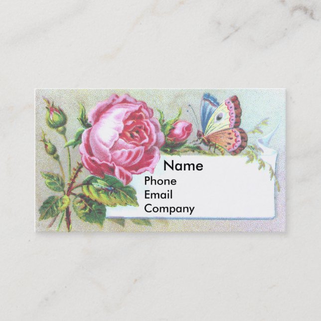Carte commerciale victorienne de rose et de (Devant)