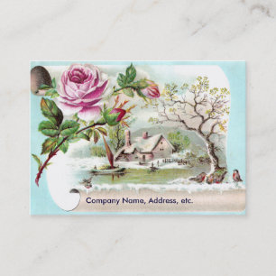Carte commerciale victorienne de rouleau de rose