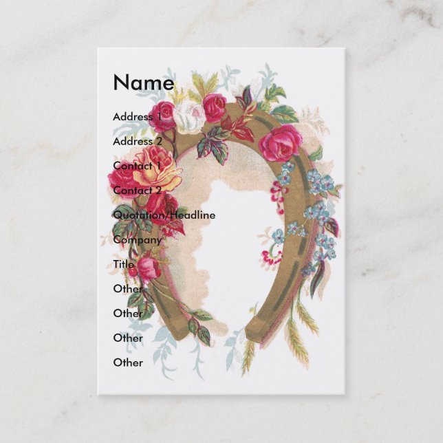 Carte commerciale victorienne en fer à cheval de (Devant)