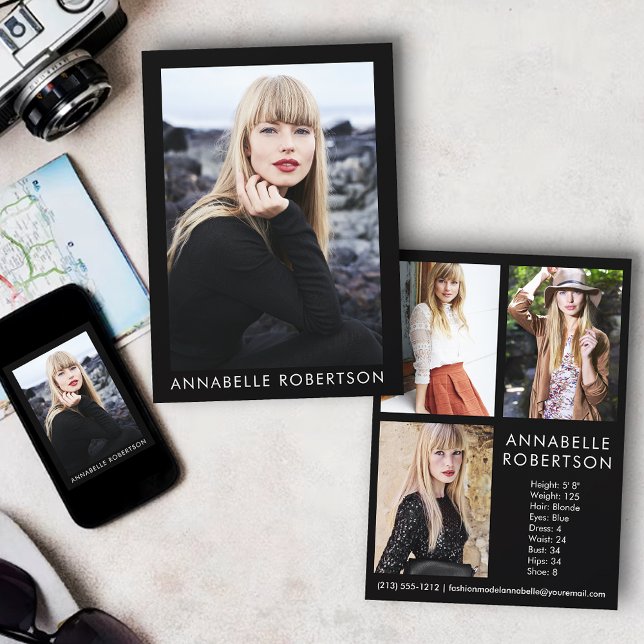 Carte Comp Acteur de modèle de photo moderne 4 (Customize to change background color, text size or text style. Available for prints and download.)