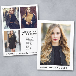 Carte Comp Acteur Modèle - 3 Photo Retour