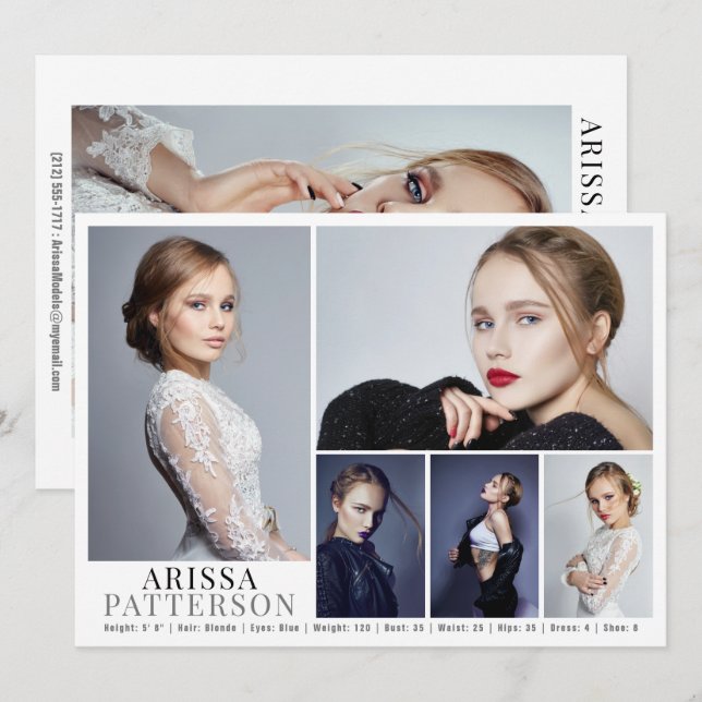 Carte Comp Acteur Modèle 6 Photo 5.5x7.5 (Devant / Derrière)