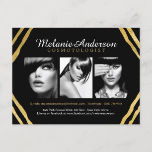 Carte comp Artiste de maquillage moderne Gold et B
