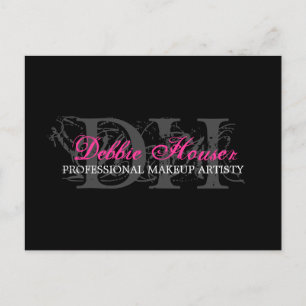Carte comp de maquillage rose et noir chaud