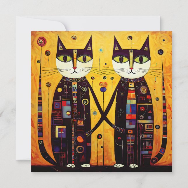 Carte Compagnons Abstraits : Un conte de deux chats (Devant)