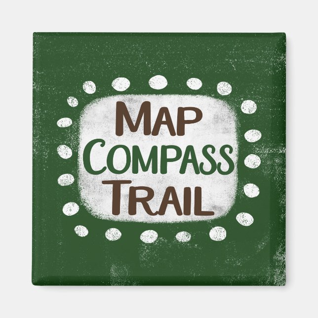 Carte Compass Trail Réfrigérateur Magnet (Devant)