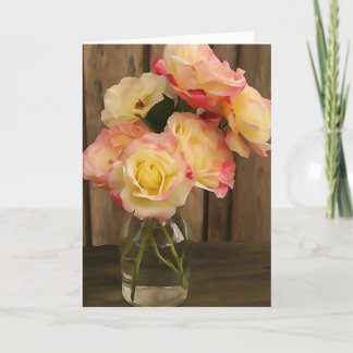 Carte Composition florale rose