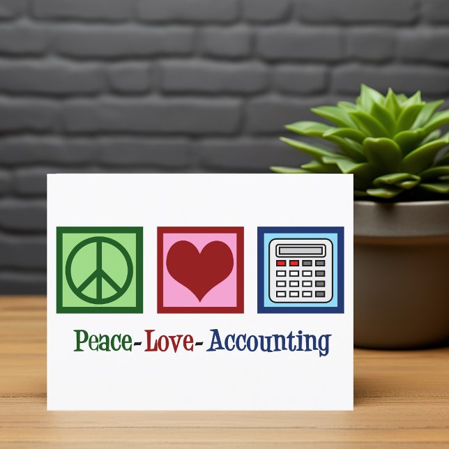 Carte Comptable Peace Love Office Holiday (Créateur téléchargé)