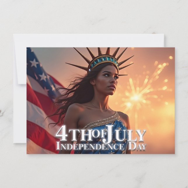 Carte Conception 4 juillet splendide - Fireworks & Freed (Devant)