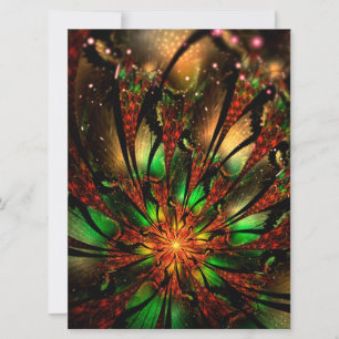 Carte Conception Abstraite des fleurs fractales.