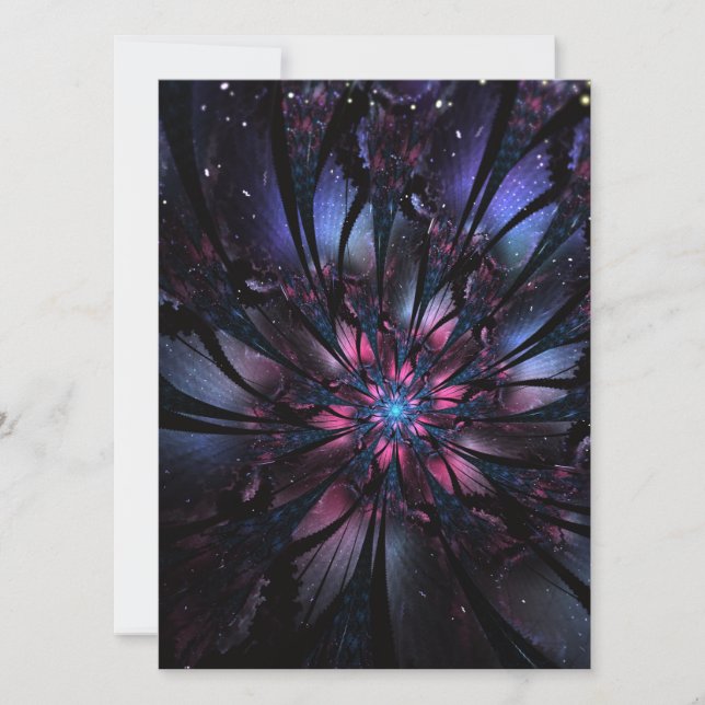 Carte Conception Abstraite des fleurs fractales. (Devant)