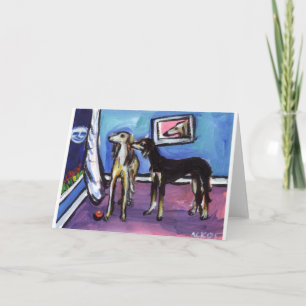 Carte Conception adorable de lune de Saluki