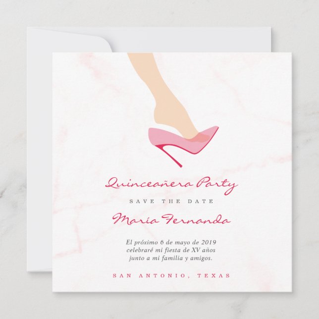 Carte Conception Chaussure de Cristal pour Festivité (Devant)