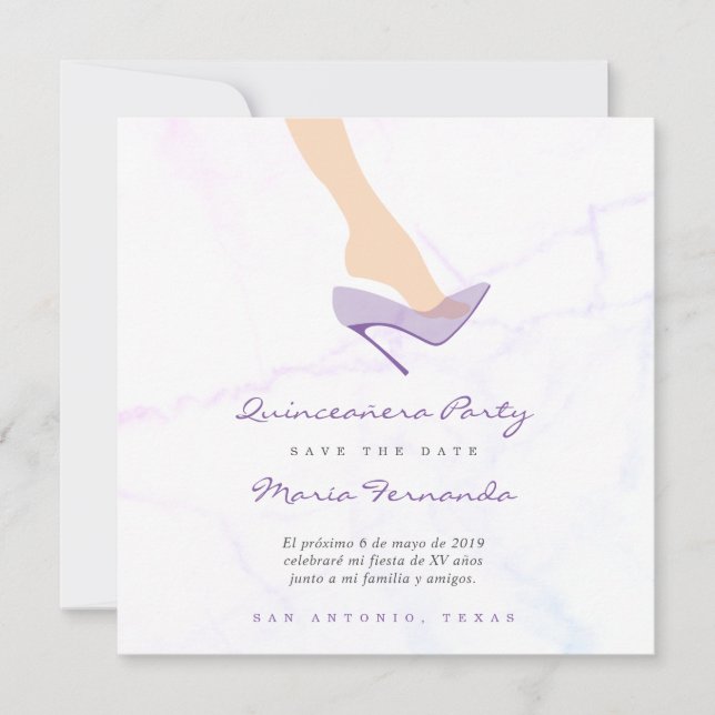 Carte Conception Chaussure de Cristal pour Festivité (Devant)