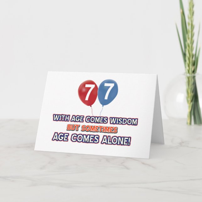 Carte Conception d'anniversaire de sagesse de 77 ans (Devant)