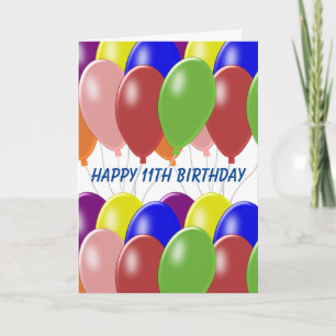 Carte Conception de ballons Personnalisé 11e anniversair