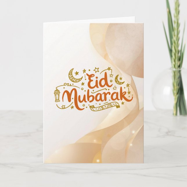 Carte Conception de célébration chaleureuse d'Eid (Devant)