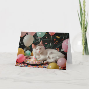 Carte Conception de célébration d'anniversaire de chat a