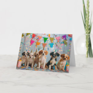 Carte Conception de célébration d'anniversaire de chiots
