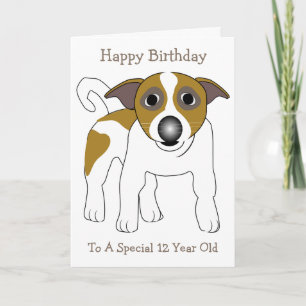 Carte Conception de chien personnalisée 12e anniversaire