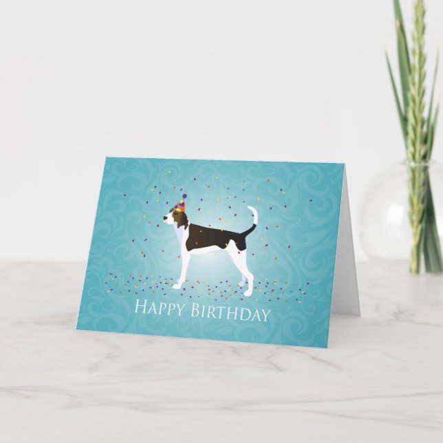 Carte Conception de joyeux anniversaire de Coonhound de (Devant)